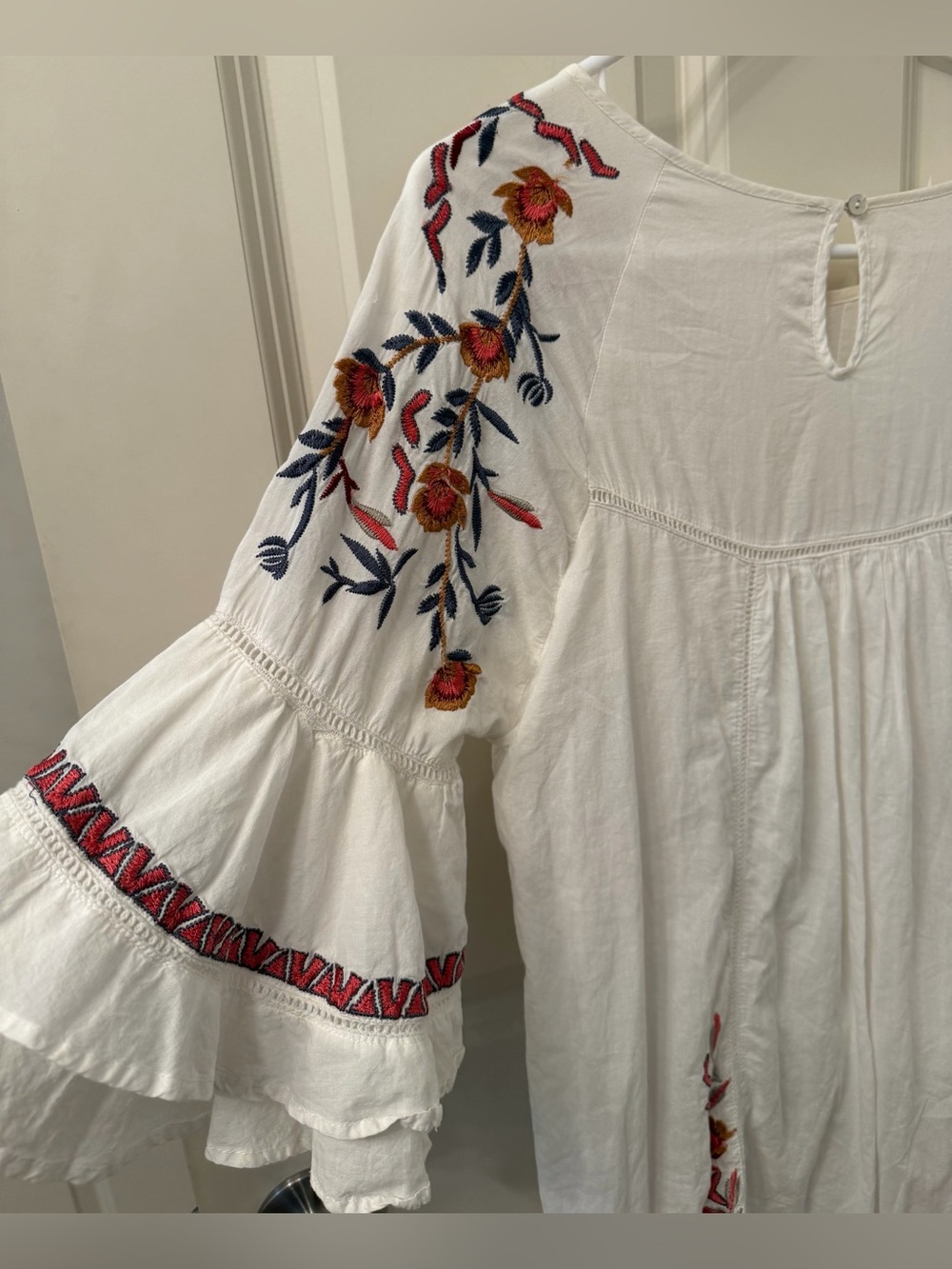 Free People Pavlo Embroidered Boho Mini Dress in White, Size Small - Picture 11 of 14